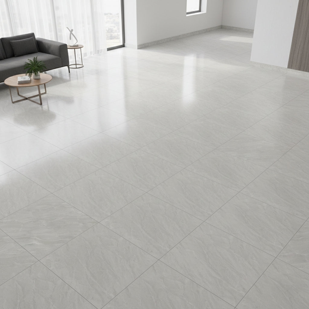 BMD65006 Arctic Mist Grey Marble-Effect | 60x60 Vitrified Ceramic Tiles Glossy