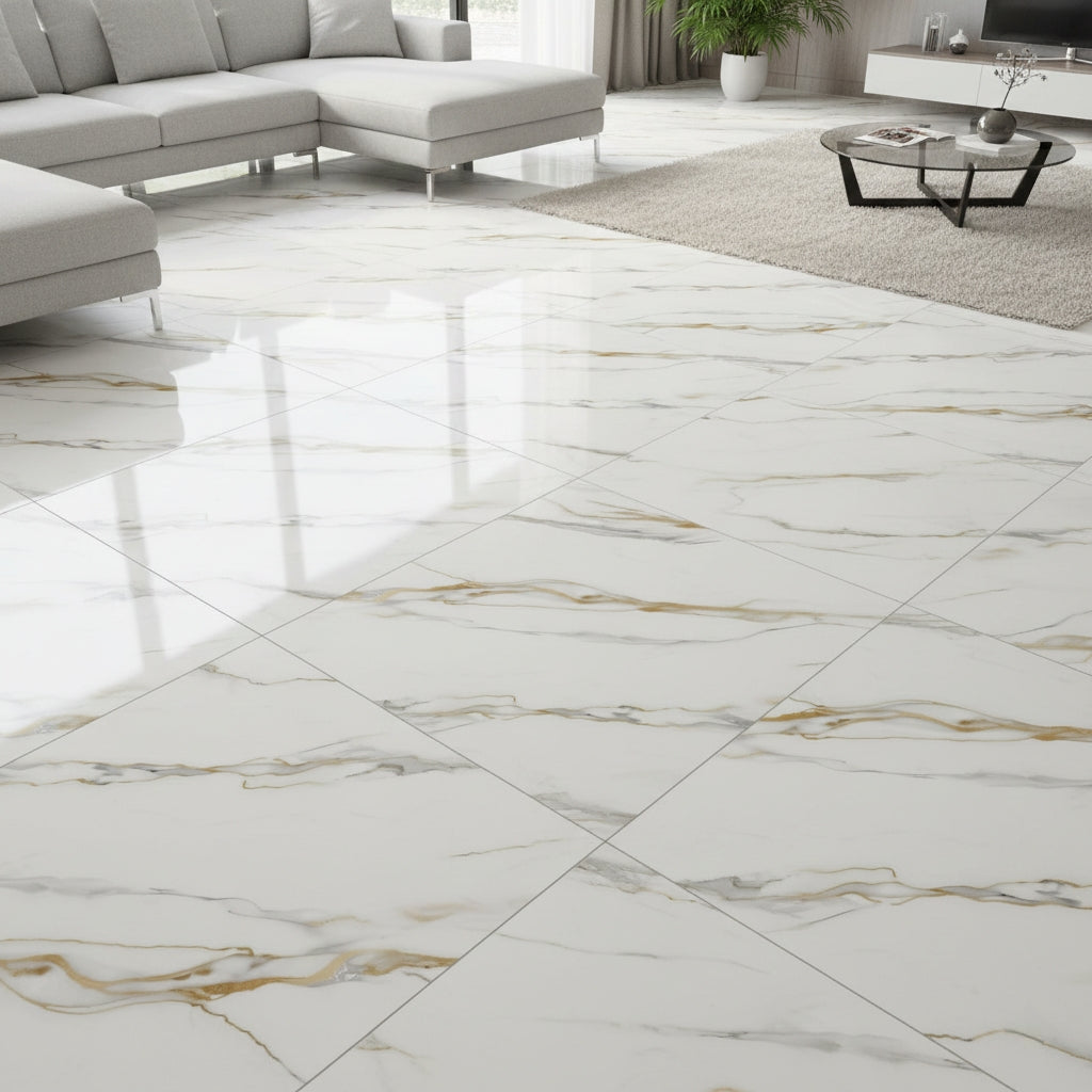 BMD65003 Gilded Horizon | 60x60 Vitrified Ceramic Tiles Glossy