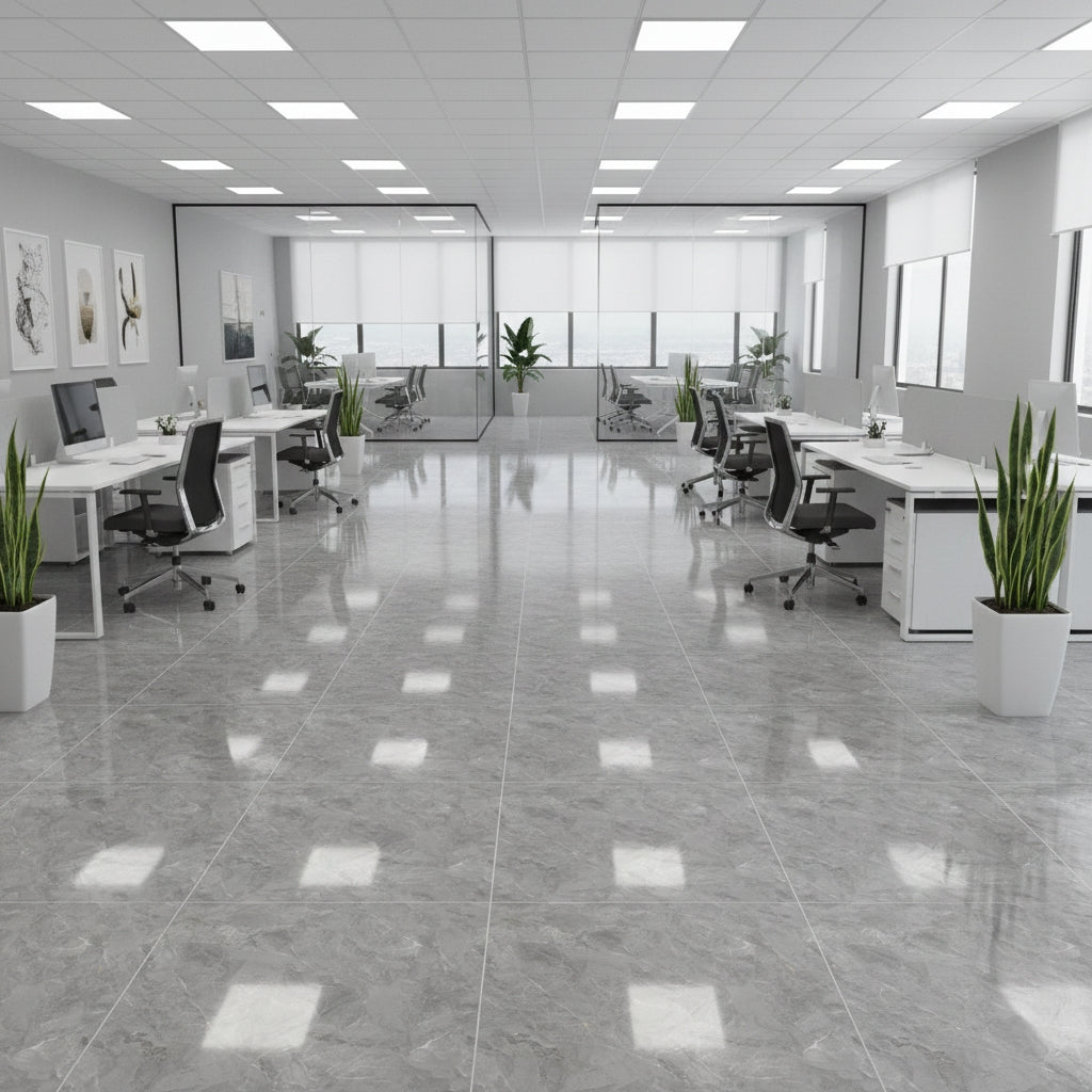 BMD65007 Thunderstorm Deep Grey Marble-Effect | 60x60 Vitrified Ceramic Tiles Glossy