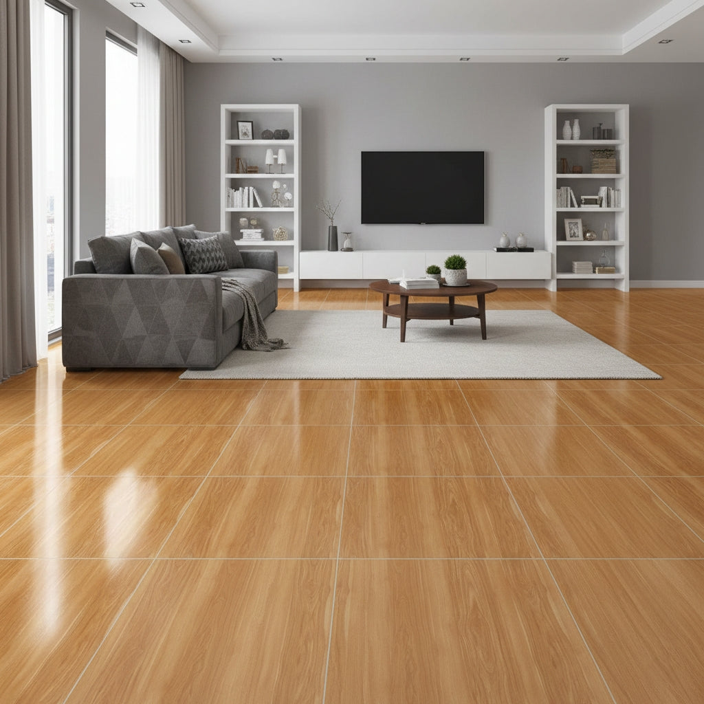 BMD65009 Heritage Oak Warm Honey Wood-Effect | 60x60 Vitrified Ceramic Tiles Glossy