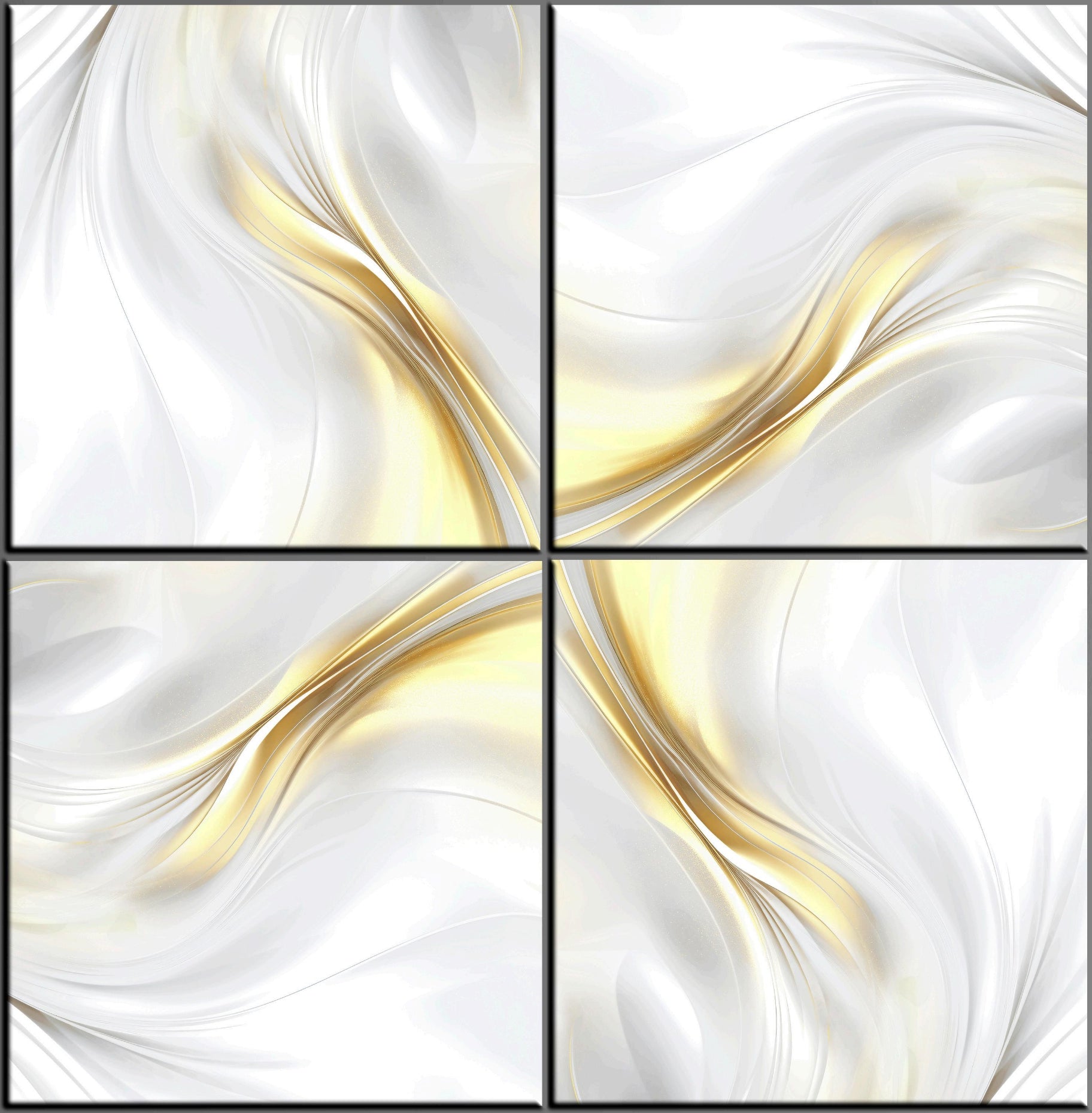 LTP6242 Gilded Flow Luxury Abstract Gold & Pearl | 60x60 Vitrified Ceramic Tiles Glossy