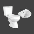 2-piece Toilet w/ Wall Basin Package - SH-8360