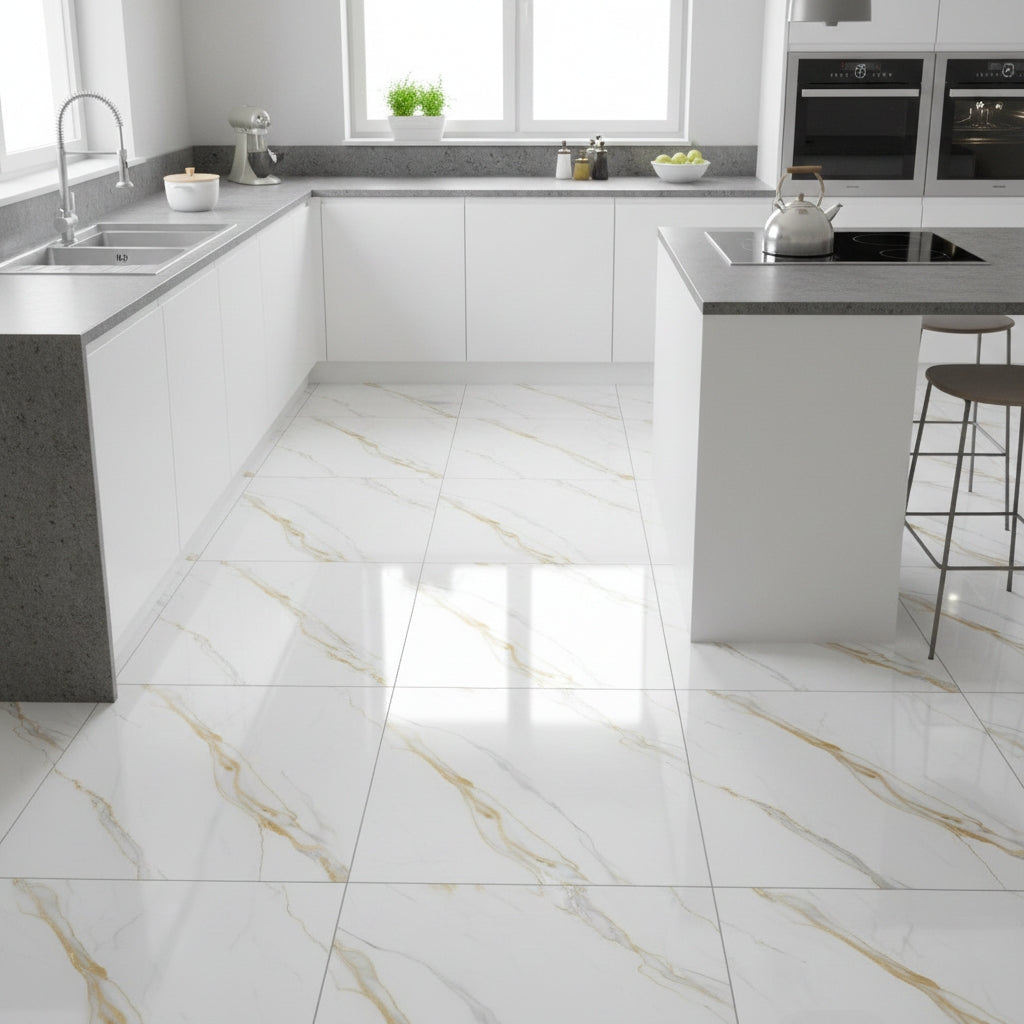 BMD65003 Gilded Horizon | 60x60 Vitrified Ceramic Tiles Glossy