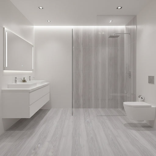 BMD65008 Nordic Ash Light Gray Wood Polished | 60x60 Vitrified Ceramic Tiles Glossy